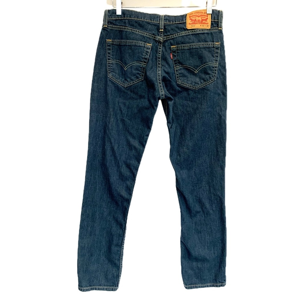 Levi's 511 Mens Slim Leg Jeans 32 x 32 Clean Wash Mid Rise Tapered Stretch Denim